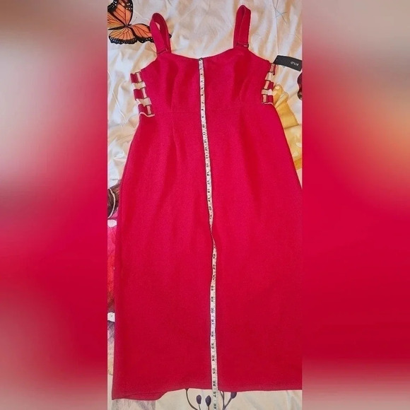 Bold Elements Women's Red Bodycon Side Cutout Dress Size Large NWT - Picture 12 of 14